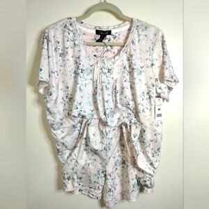 Rene Rofe (Size L) Pink & Floral Print Super Soft (2PC) Sleepwear Set (NEW-NWT)